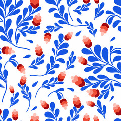 Materiał do szycia Floral vector seamless pattern. Floral botanical motifs. Illustration with flowers can be used for wallpapers, pattern fills, web page backgrounds,surface textures. Gorgeous floral arrangement