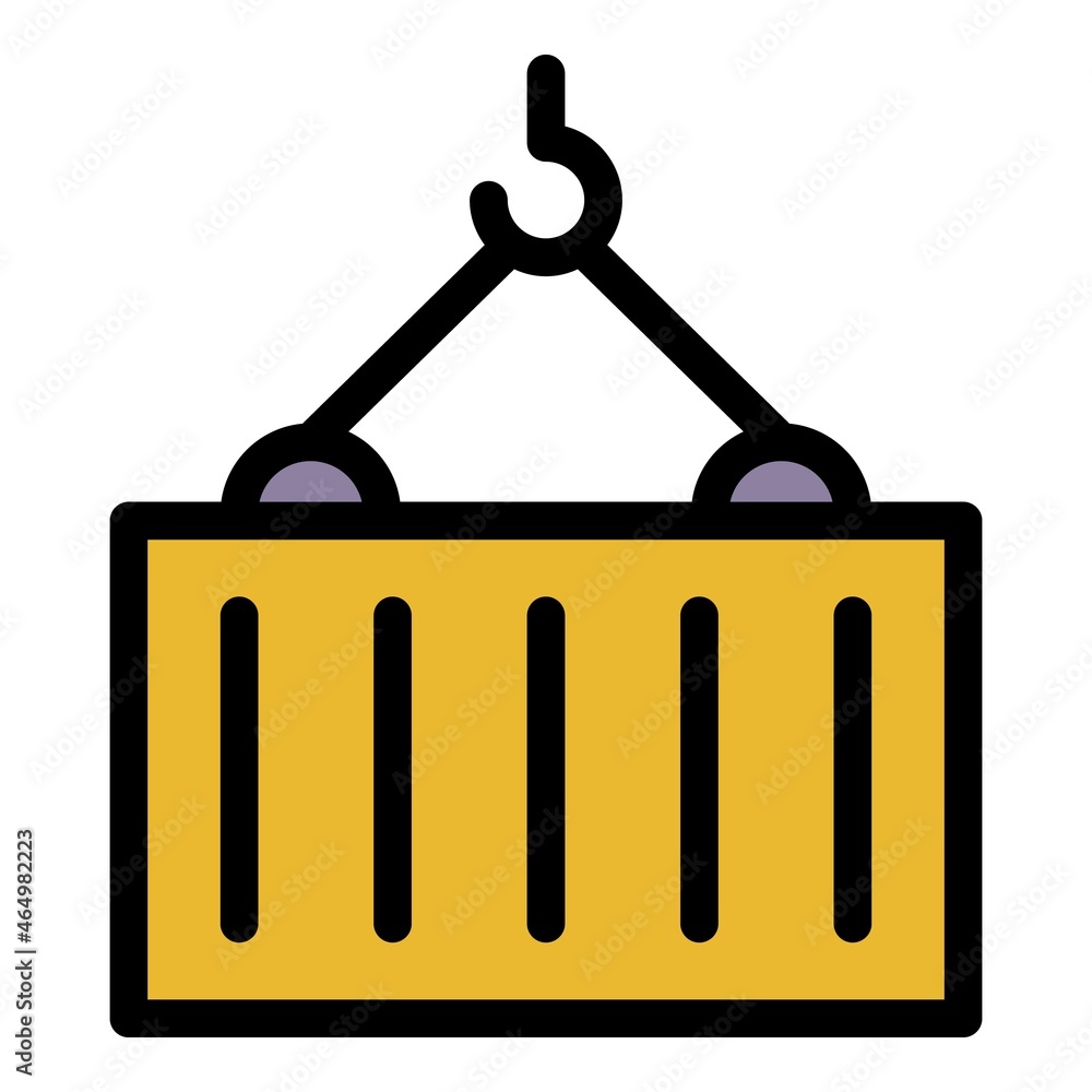 Poster cargo container icon. outline cargo container vector icon color flat isolated