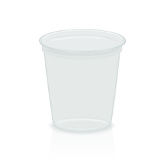 Transparent plastic glass for drinks isolated on a white background