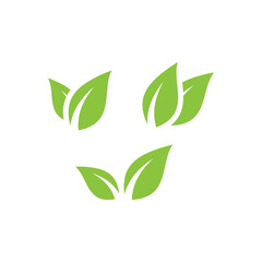 Leaf, leaves green vector icon set. Organic, natural and eco friendly symbol.