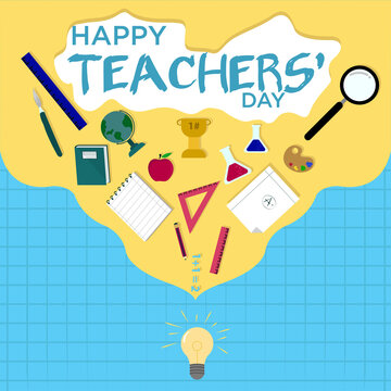 1 pack of happy teacher's day image items