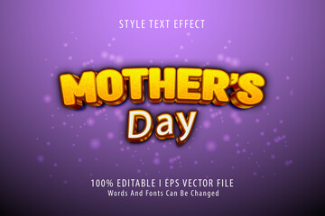 Mother'day text, font style editable text effect