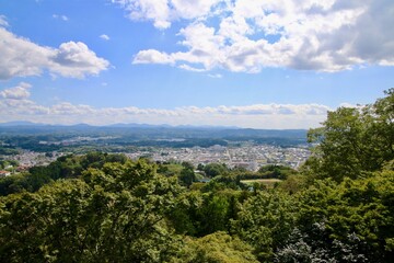 Fototapeta na wymiar 霞ヶ城・天主台からの眺め（福島県・二本松市）