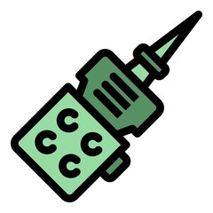 Walkie talkie call icon. Outline walkie talkie call vector icon color flat isolated