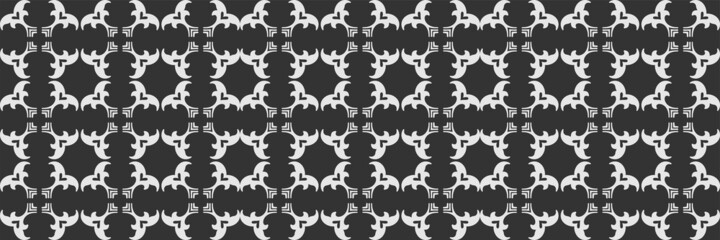 Beautiful background pattern with decorative ornaments on a black background for your design. Seamless background for wallpaper, textures. Vector image. 