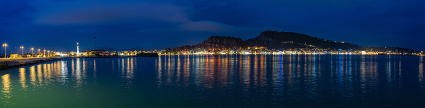 harbor promenade Zakynthos Town at night