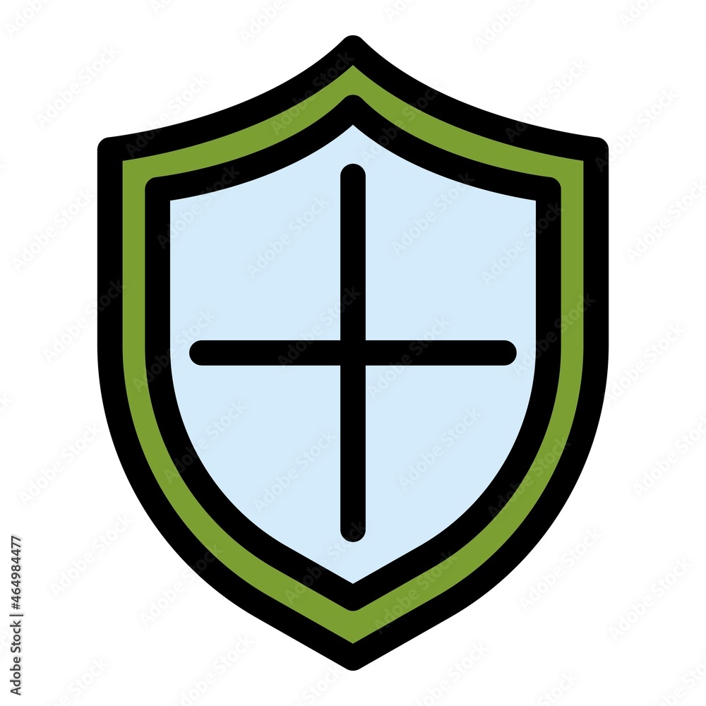 Poster responsibility shield icon. outline responsibility shield vector icon color flat isolated