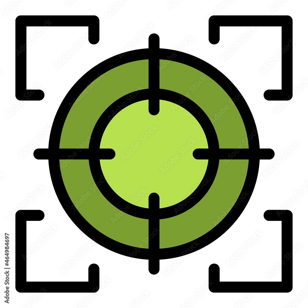 Poster responsibility target icon. outline responsibility target vector icon color flat isolated