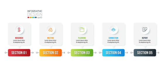 Business infographic  template with step or option design.