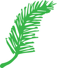 Hand drawn tree icon with leaf sign design