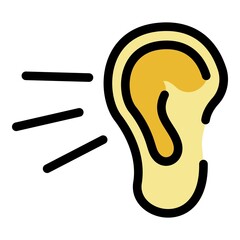 Responsible social ear icon. Outline responsible social ear vector icon color flat isolated