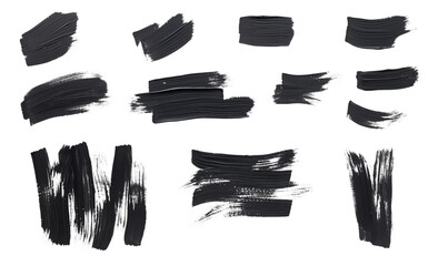 Black Paint Strokes Isolated On White Background