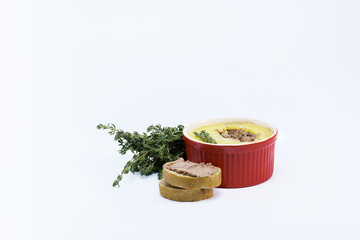 Turkey liver pate with whole grain baguette with thyme