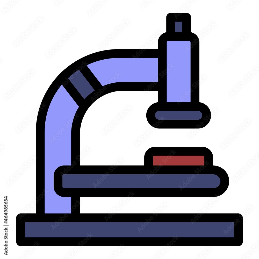 Poster microscope icon. outline microscope vector icon color flat isolated