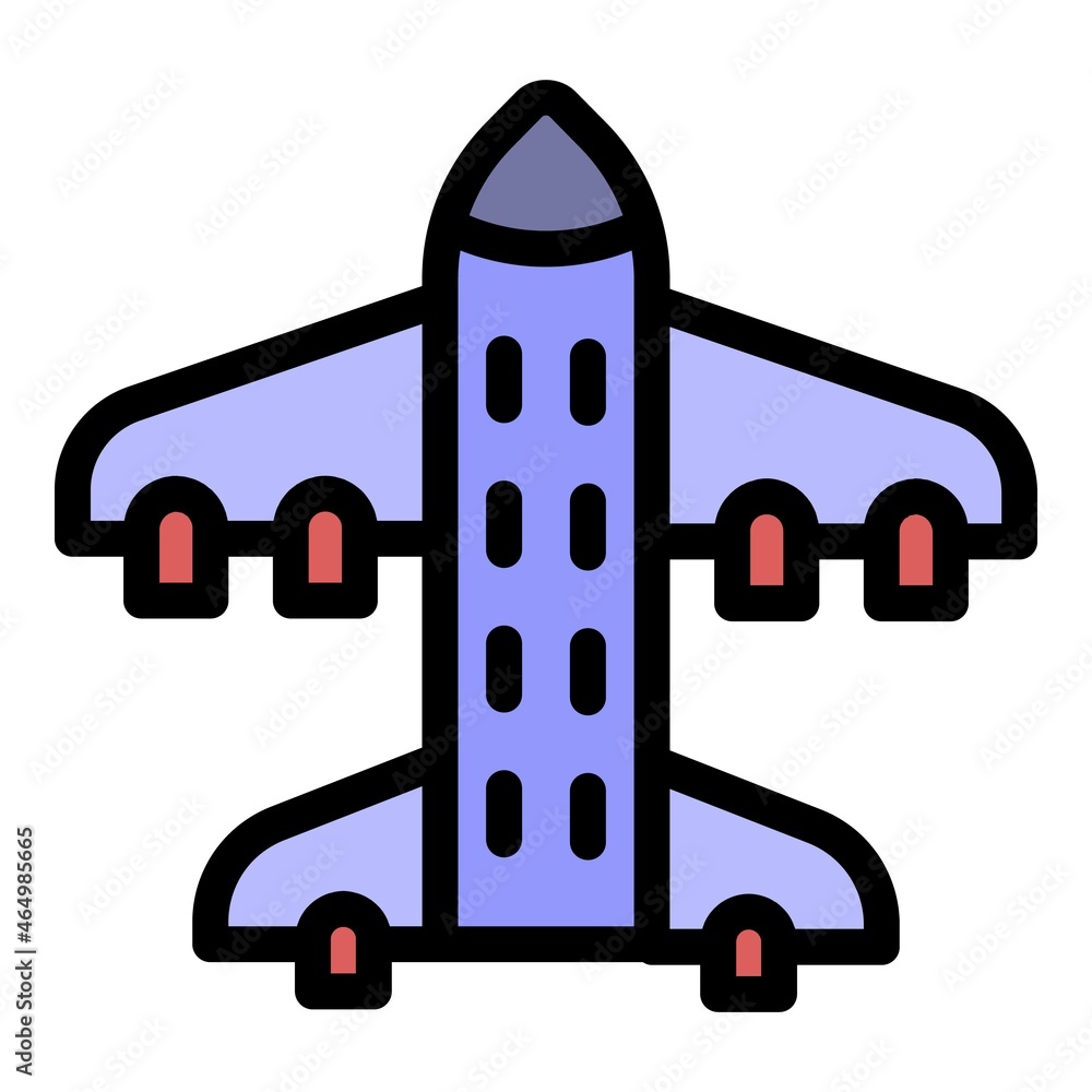 Poster spaceship exploration icon. outline spaceship exploration vector icon color flat isolated