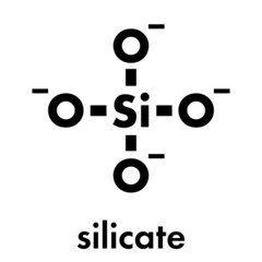 Orthosilicate (silicon tetroxide, silicate) anion, chemical structure. Skeletal formula.