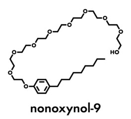 Fototapeta na wymiar Nonoxynol-9 spermicide molecule. Skeletal formula.