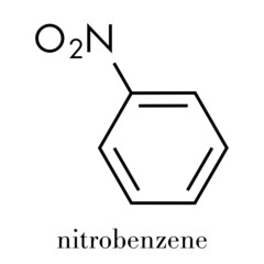 Nitrobenzene solvent molecule. Skeletal formula.