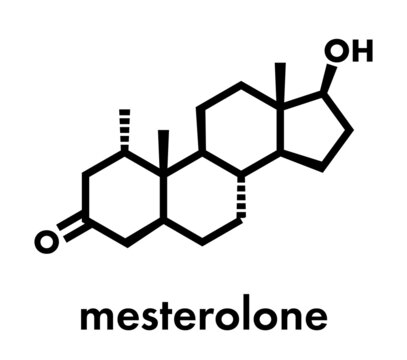 Mesterolone androgen molecule. Skeletal formula.