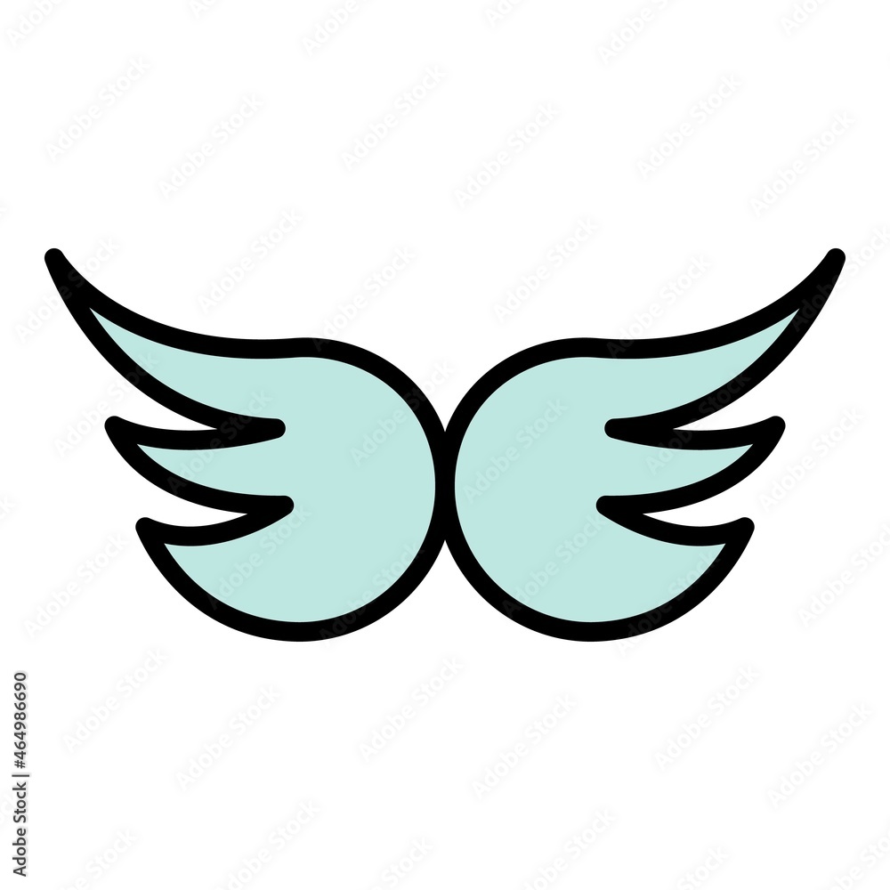 Canvas Prints wings icon. outline wings vector icon color flat isolated - Canvas Prints