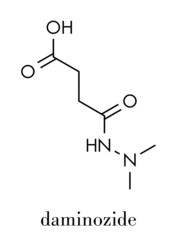 Daminozide (Alar) plant growth regulator molecule. Has been banned because of carcinogenicity concerns. Skeletal formula.