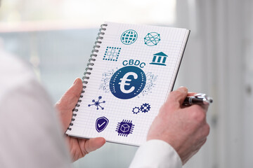 Cbdc concept on a notepad