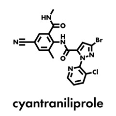 Cyantraniliprole insecticide molecule (ryanoid class). Skeletal formula.