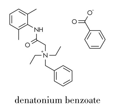 Denatonium benzoate bittering agent. Skeletal formula.