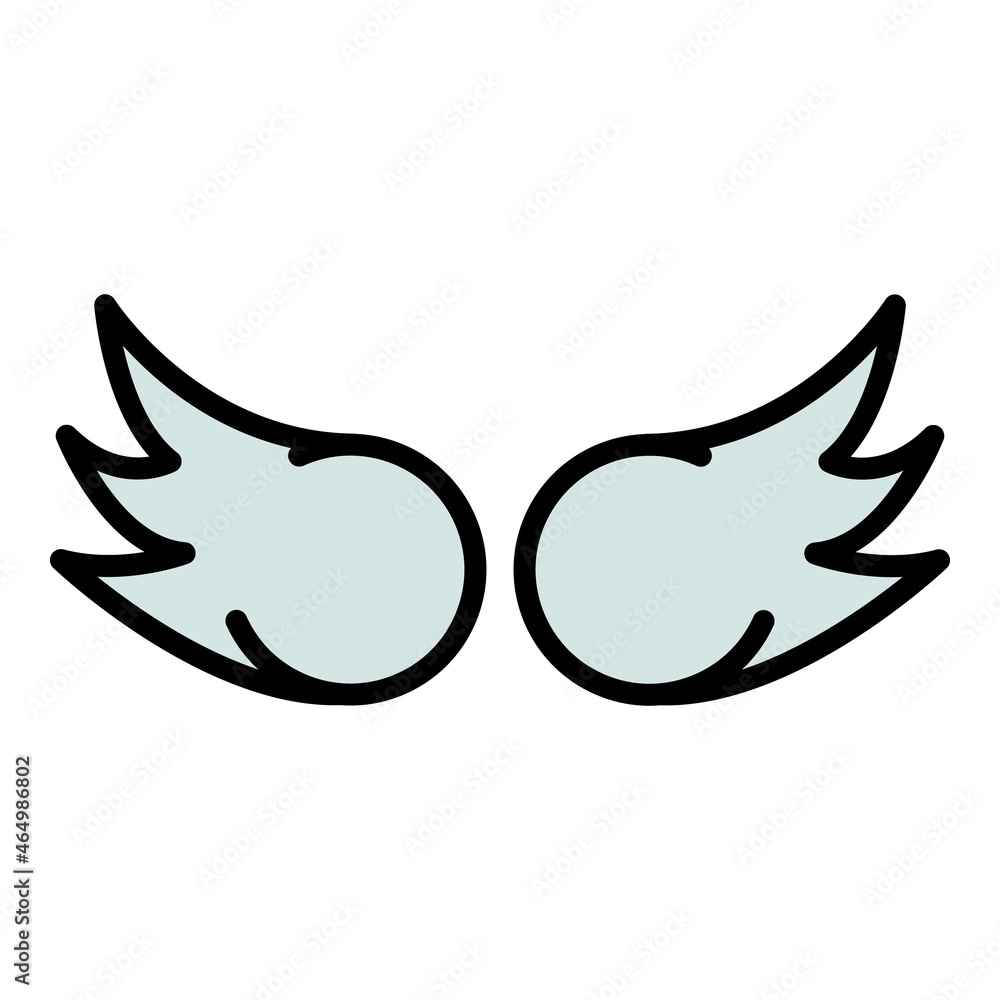 Wall mural fly wings icon. outline fly wings vector icon color flat isolated - Wall murals