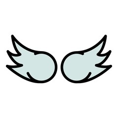 Fly wings icon. Outline fly wings vector icon color flat isolated