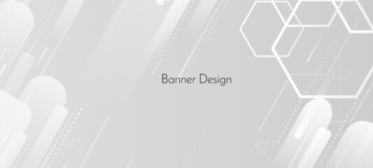 Fototapeta premium Abstract grey and white geometric stylish modern banner background design
