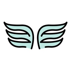 Nature wings icon. Outline nature wings vector icon color flat isolated