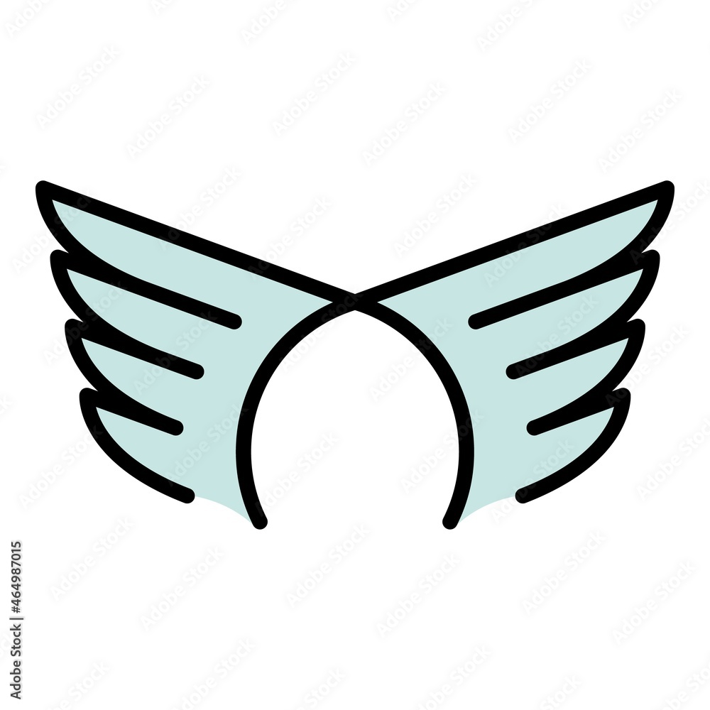 Poster heaven wings icon. outline heaven wings vector icon color flat isolated - Posters