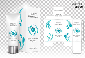Box design, die-stamping. Vector template