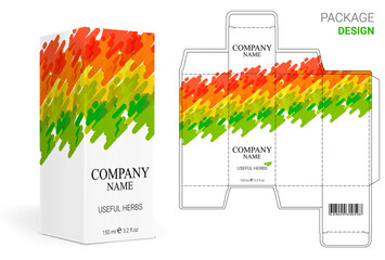 Box design, die-stamping. Vector template