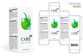 Box design, die-stamping. Vector template