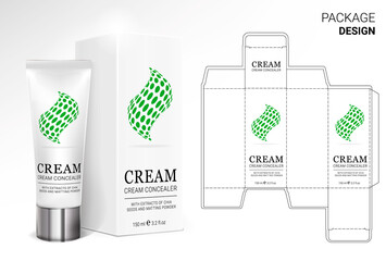 Box design, die-stamping. Vector template