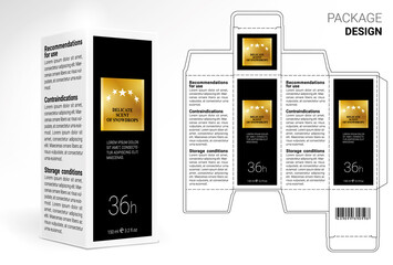 Box design, die-stamping. Vector template