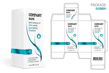 Box design, die-stamping. Vector template