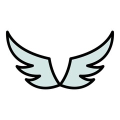 Decoration wings icon. Outline decoration wings vector icon color flat isolated