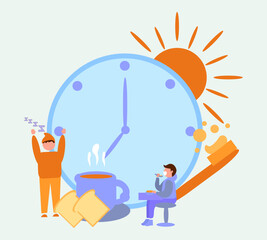 simple illustration of activity in the morning