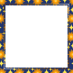 高級感のあるデイジーフレーム　正方形　ネイビー＆ゴールドA