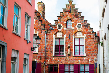 Antique building view in Bruges, Belgium