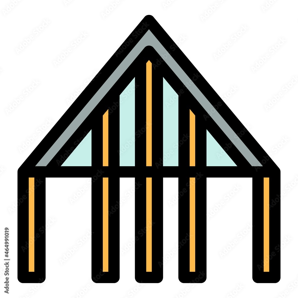 Aufkleber roof supporting structure icon. outline roof supporting structure vector icon color flat isolated