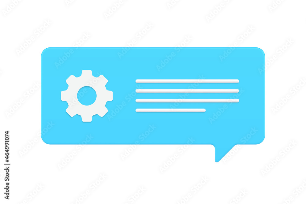 Aufkleber bubble message from setting 3d icon vector illustration