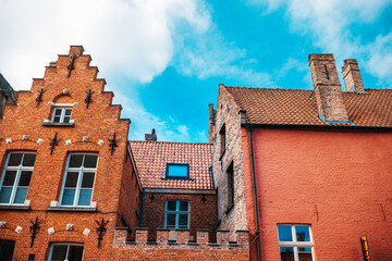 Street view of downtown in Bruges, Belgium