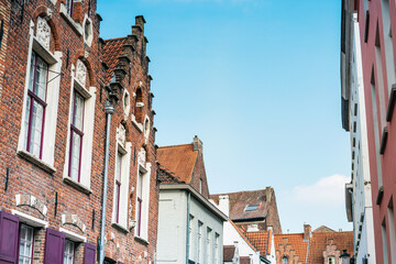 Street view of downtown in Bruges, Belgium