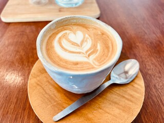 A cup of flat white coffee 