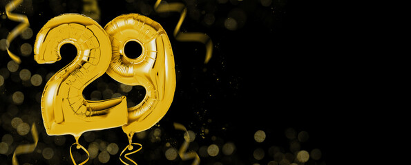 Golden balloons with copy space - Number 29