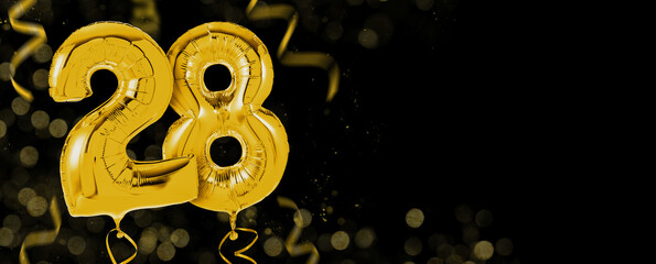 Golden balloons with copy space - Number 28